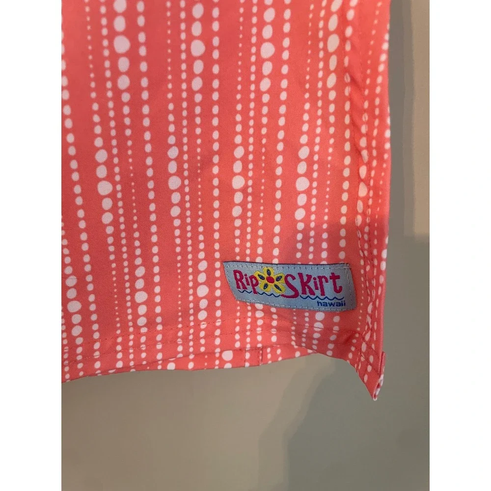 Rip Skirt Hawaii Size M Length 1 Coral White Dot Print Wrap Skirt Swim Cover